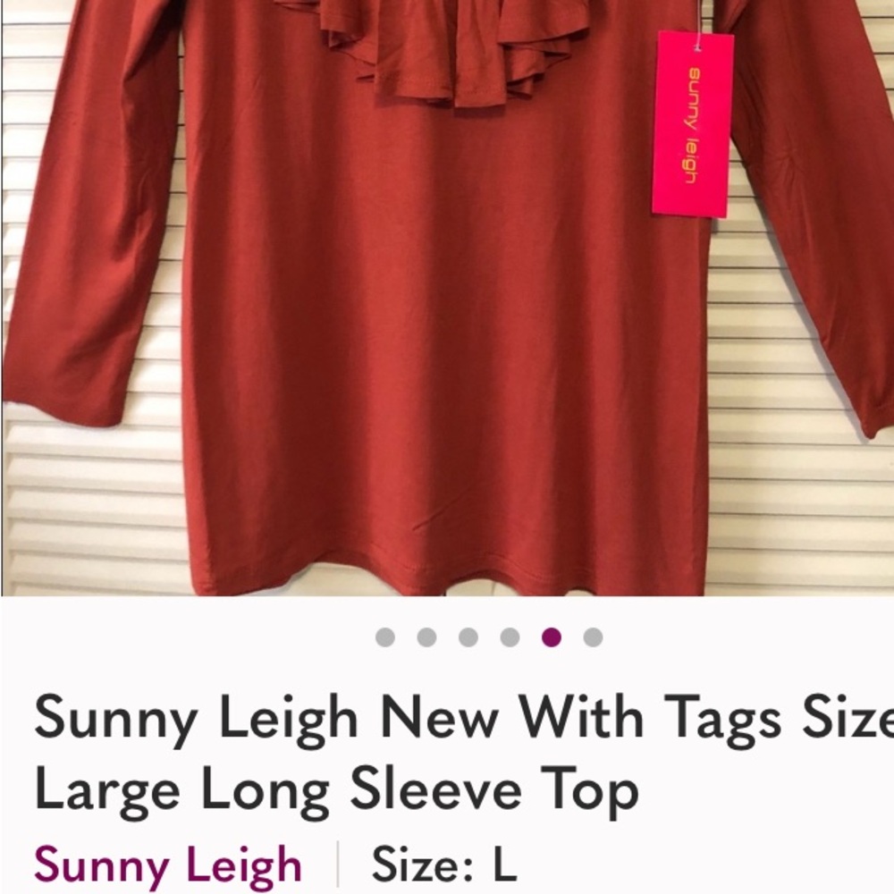 Sunny Leigh Rust Ruffle Blouse - Picture 4 of 4